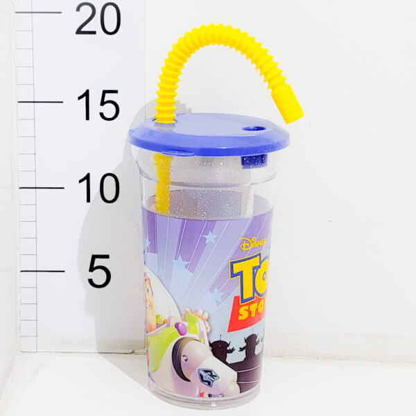 Vaso Con Tapa Y Sorbete Con Gliter Toy Story