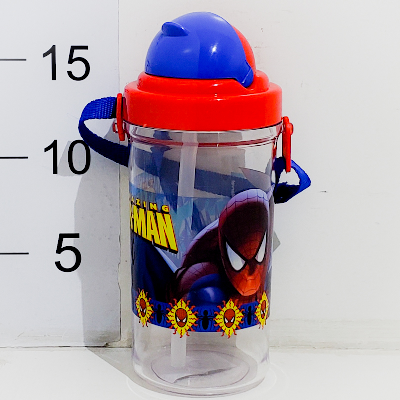 Vaso Con Tapa, Sorbete Y Correa - Spiderman