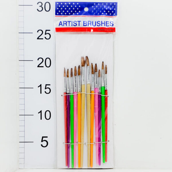 Pincel Mango Plastico Punta Redonda Sobre X12pcs