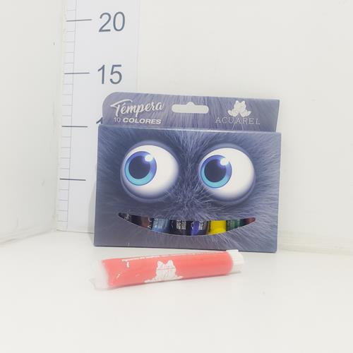 Tempera Acuarel 10 Unidades X 9 Cc