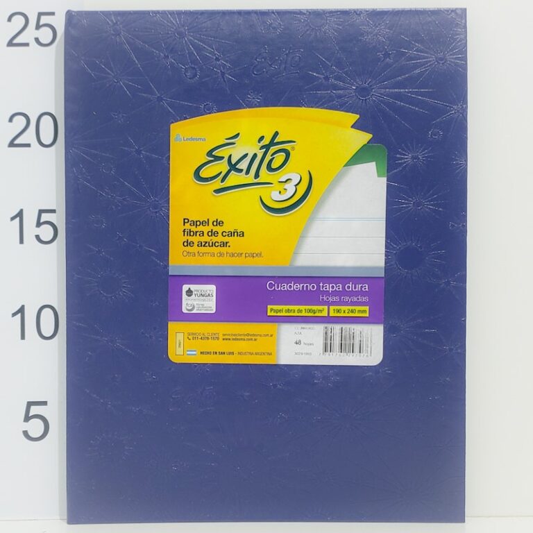 Cuaderno Tapa Dura Abc éxito X48 Hojas Rayadas Azul