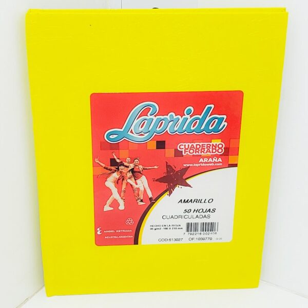 Cuaderno T/dura Laprida Forrado X 50 Amarillo Cuadriculado.