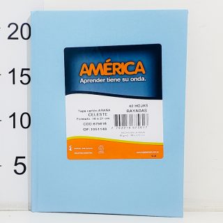 Cuaderno T/dura America Rayadas Celeste X42hoja