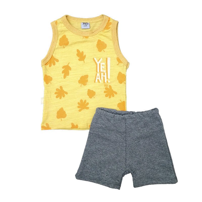 Conj. remera sin mangas y short "YEAH"