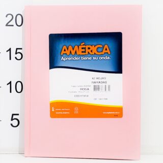 Cuaderno Tapa Dura 42 Hojas Rayadas Formato 16 X 21 Cm America Rosa