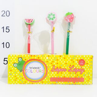 Lapiz con goma frutas