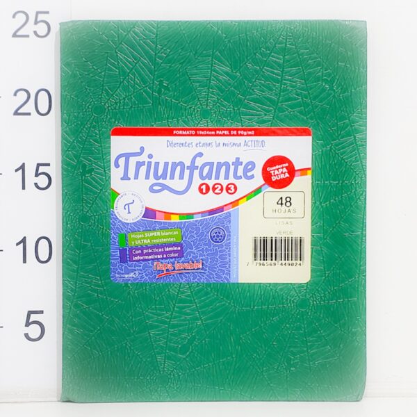 Cuaderno T/d Triunfante 123 19x24cm 48hoja Liso VERDE