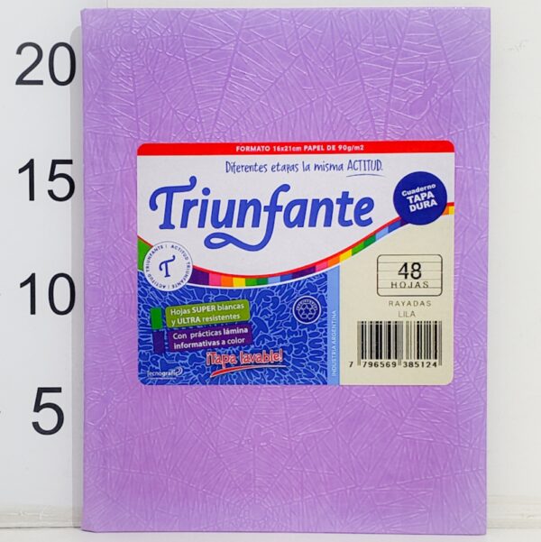 Cuaderno T/d Triunfante Forrado 16x21cm 48hoja Rayadas LILA