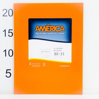 Cuaderno Tapa Dura 42 Hojas Rayadas Formato 16 X 21 Cm America NARANJA