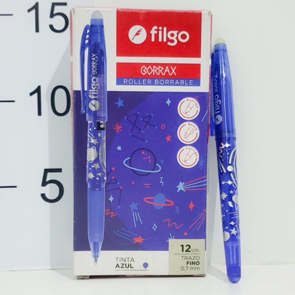 Birome Roller Autoborrable Filgo Tinta Azul Trazo Fino 0.7mm