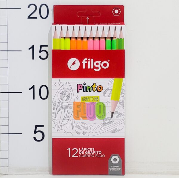 Lap.de Grafito HB Filgo Cuerpo Fluo X12