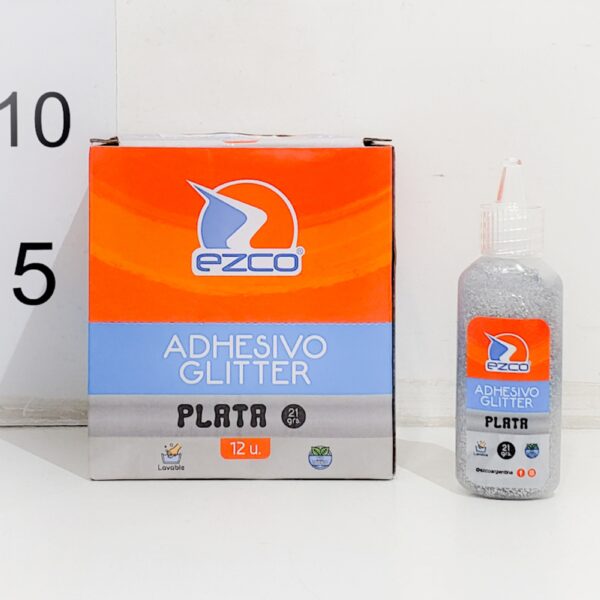 Adhesivo Vinilico Ezco Glitter Plata 21g