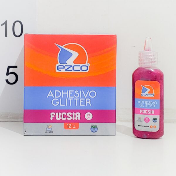 Adhesivo Vinilico Ezco Glitter Fucsia 21g