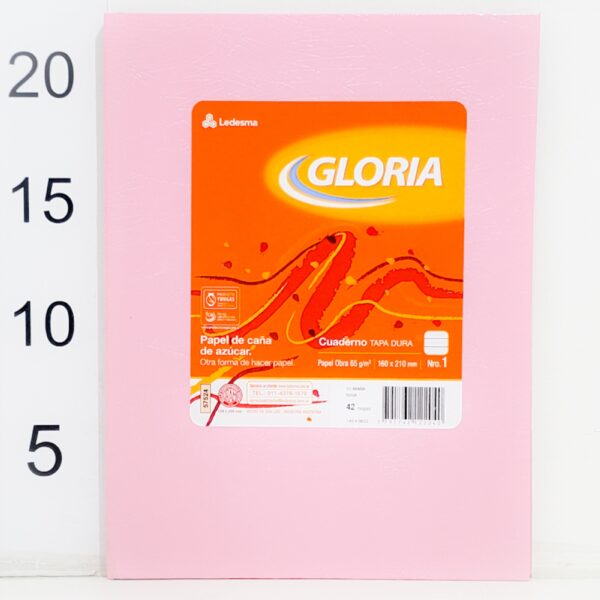 Cuaderno Tapa Dura Gloria X42hoja Rayadas Rosa