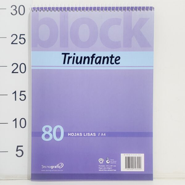 Block C/espiral TRIUNFANTE A4 LISO 80HOJA