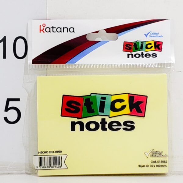 Notas Autoadhesivas AMARILLO 76*100MM KATANA
