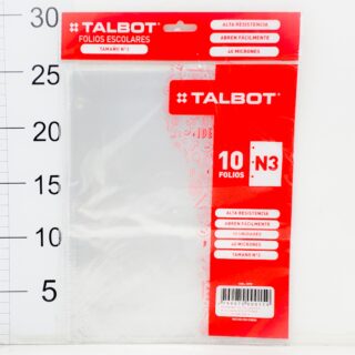 Folio N°3 Escolar Talbot Polipropileno Ep X10u