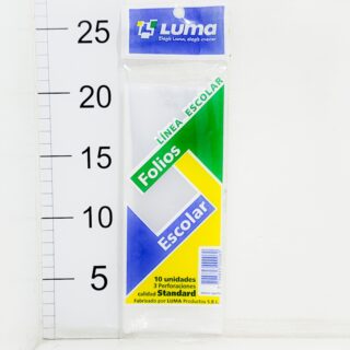 Folio Luma Escolar Polietileno X10 Opp
