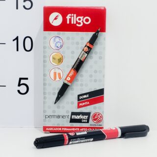 Marcador Permanente 042 Doble Punta Filgo Negro