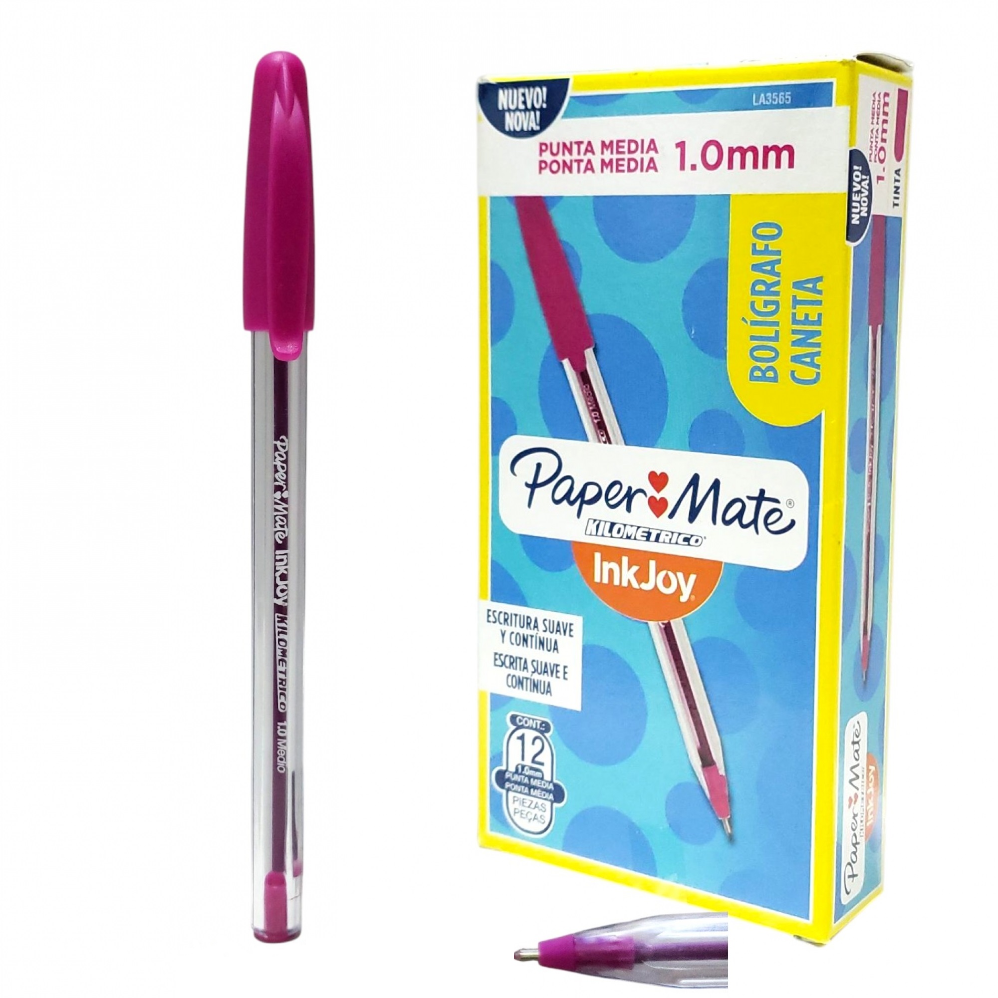 Birome bolígrafo con tapa mate inkjoy 1mm - rosa