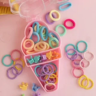 COLITA PELO + BROCHE en forma de helado