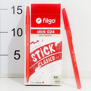 lap. boligrafo c/tapa filgo stick 024 clasico 1mm roja x1pcs