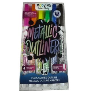 Marcadores mooving metalicos outline x6