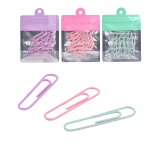 Pack de 12 clips color pastel x 5 cm