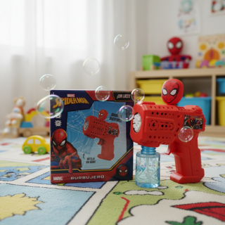 Burbujero spiderman a pila en caja 13.5x15cm
