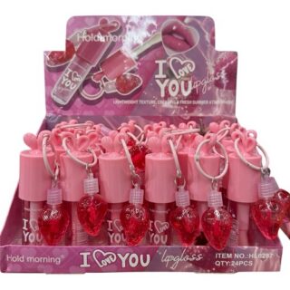 Gloss con llavero brillito frutilla