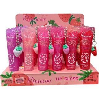 Gloss con llavero frutilla