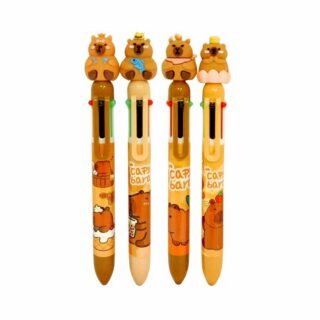 Birome boligrafo multi x6 colores CAPYBARA c/clip