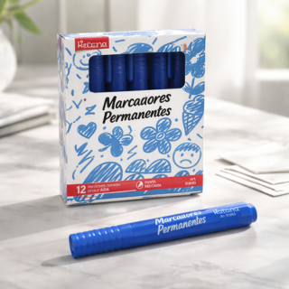 Marcador permanente KATANA punta redonda AZUL x1pcs