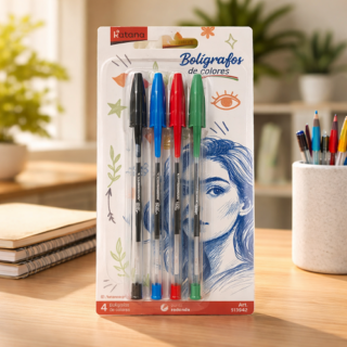 Birome boligrafo KATANA x4 colores blister