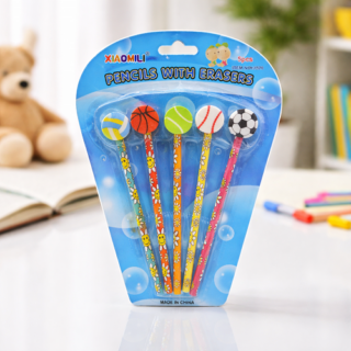 Lapiz c/goma fantasia x5 en blister