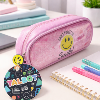 Cartuchera oval SMILEY 1 cierre