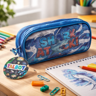 Cartuchera oval SHARK 1 cierre