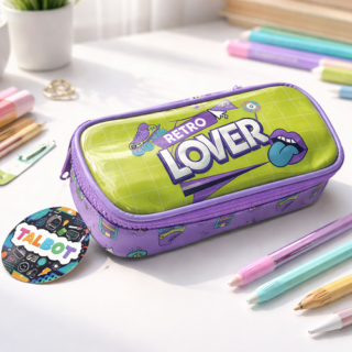 Cartuchera TALBOT pouch RETRO LOVER 1 cierre