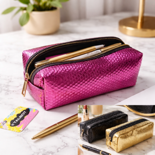 Cartuchera TALBOT rectangular GOLD 1 cierre