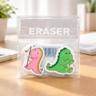 Goma de borrar DINO plana x2