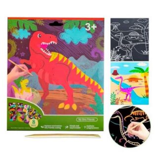 Papel mágico DINO c/lapiz bamboo 8 hojas