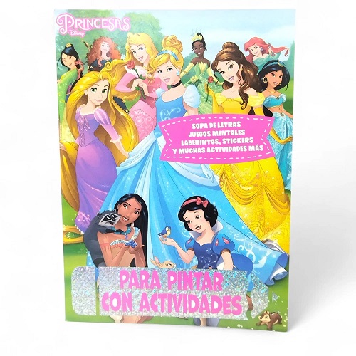 Libro actividades y para pintar c/stickers PRINCESAS
