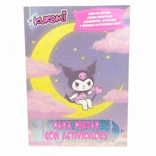Libro actividades y para pintar c/stickers KUROMI