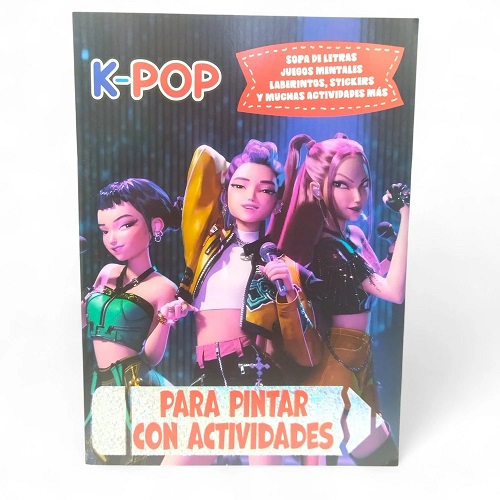 Libro actividades y para pintar c/stickers K-POP