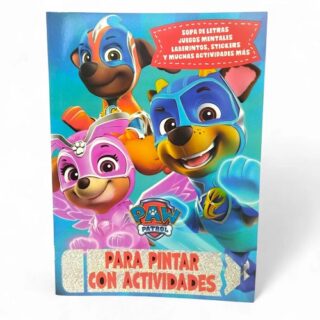 Libro actividades y para pintar c/stickers PAW PATROL