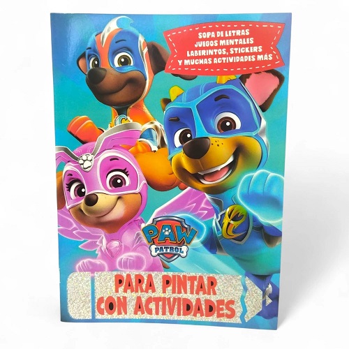 Libro actividades y para pintar c/stickers PAW PATROL
