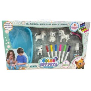 Mascotas para colorear celeste