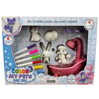 Mascotas para colorear en bañera