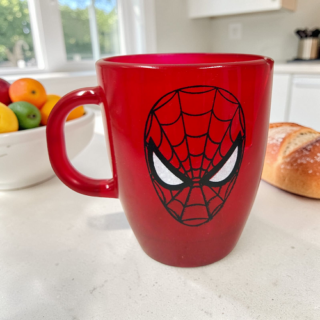 TAZA DE VIDRIO HOMBRE ARAÑA