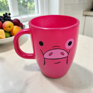 TAZA DE VIDRIO CHANCHITO